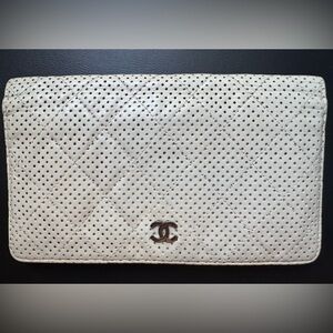 Chanel perforated leather wallet
